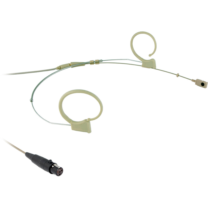 Voice Technologies VT Duplex 500 Omni Headset Microphone with TA4F Connector for Shure (L/XL, Beige)