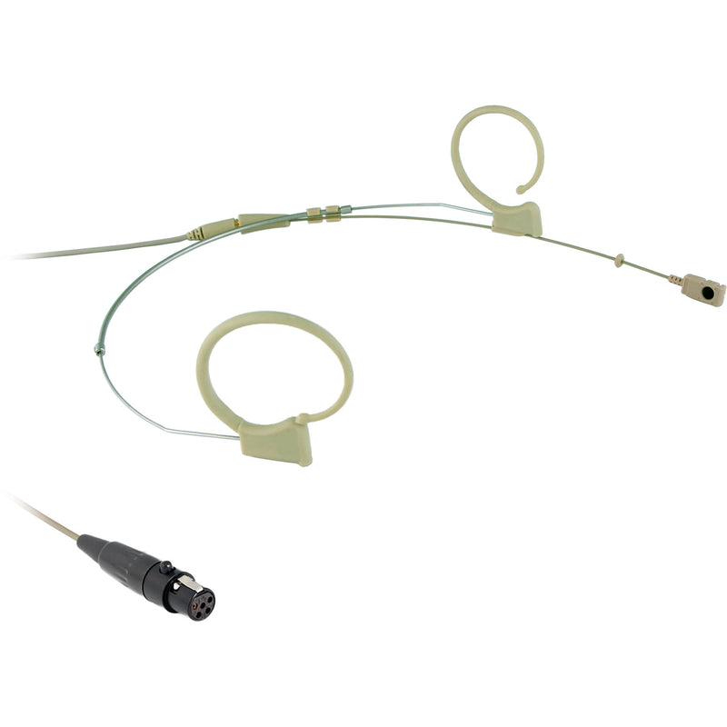 Voice Technologies VT Duplex 500 Omni Headset Microphone with TA5F Connector for Lectrosonics (L/XL, Beige)