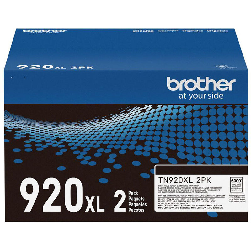 Brother TN920XL2PK High-Yield Black Toner Cartridge (2-Pack)