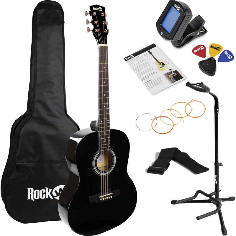 RockJam Full-Sized Acoustic Guitar Kit (Black)