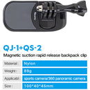 XILETU QJ-1+QS-2 Magnetic Quick Release Backpack Clip for Select Action Cameras