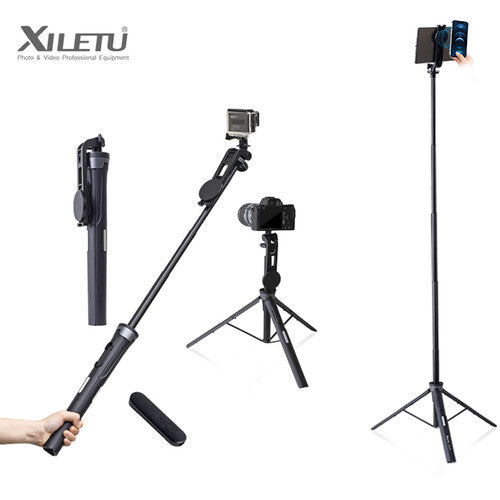 XILETU XSG-5S Bluetooth Tripod Selfie Stick with WL-62 Fill Light