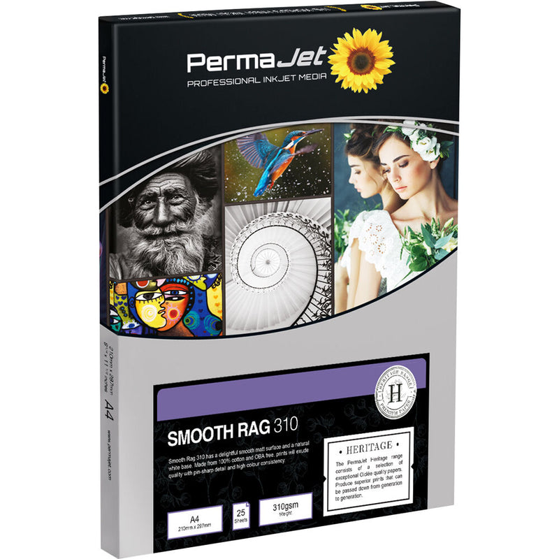 PermaJetUSA Smooth Rag 310 Fine Art Inkjet Paper (A4, 25 Sheets)