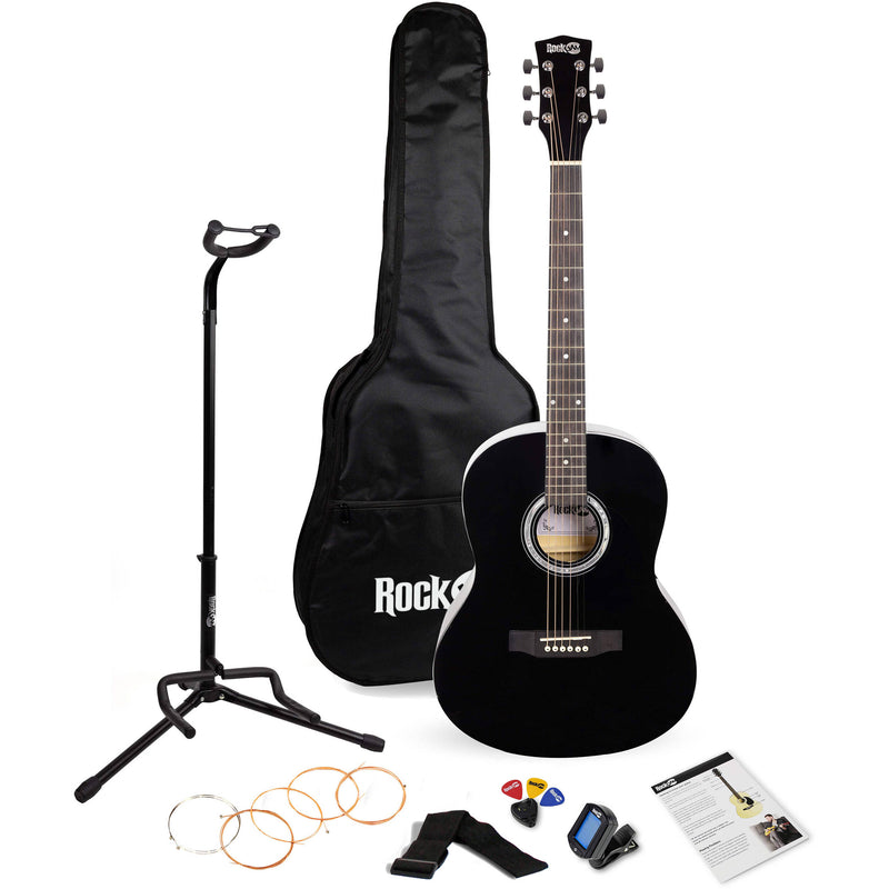 RockJam Full-Sized Acoustic Guitar Kit (Black)