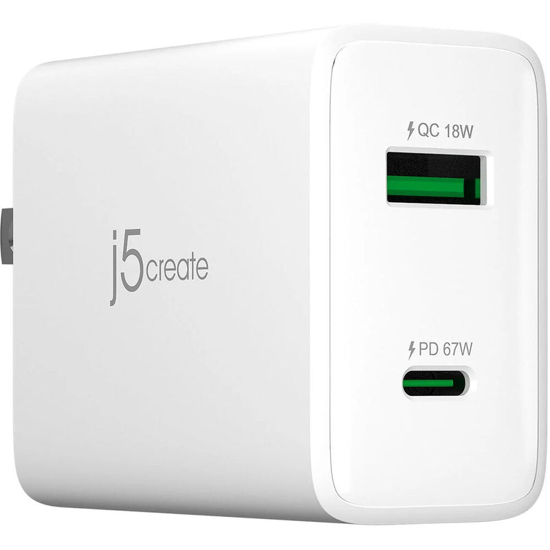 j5create 67W GaN 2-Port USB-C Wall Charger