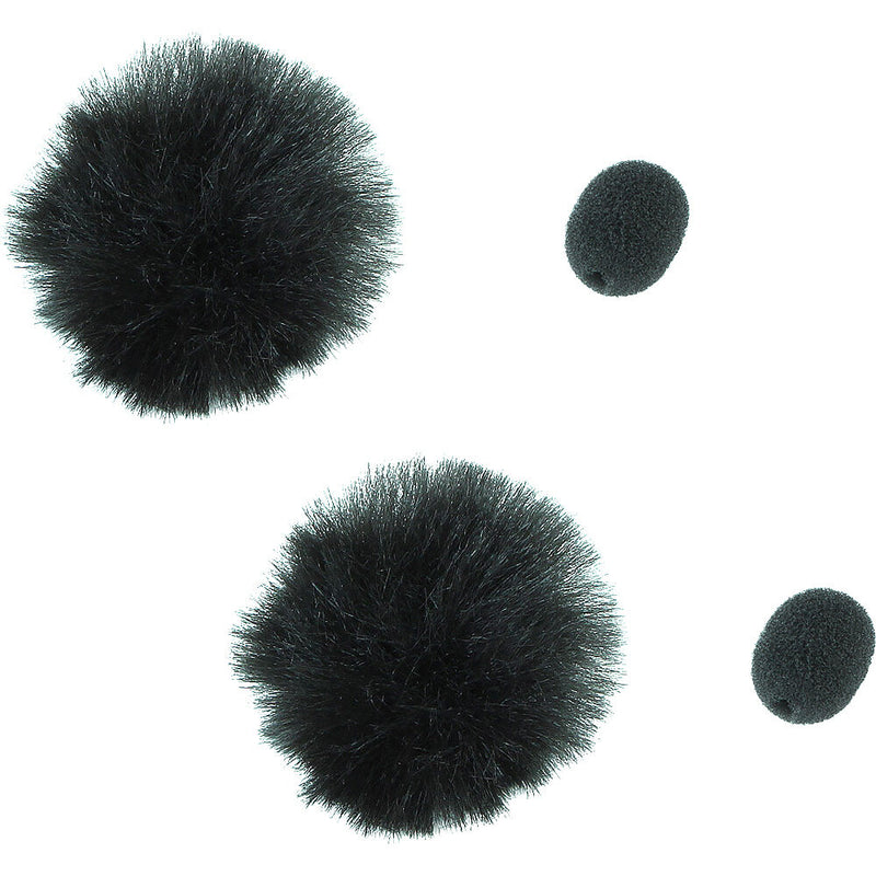 Eastwind Audio Lavalier Foam and Fur Shields (Black, 2-Pack)