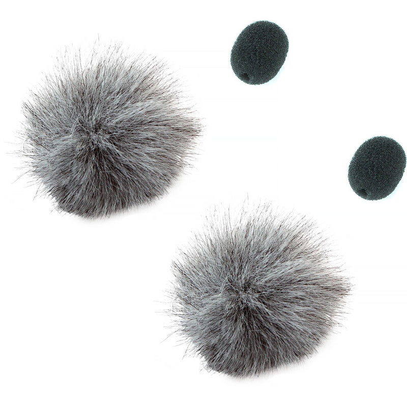 Eastwind Audio Lavalier Foam and Fur Shields (Gray, 2-Pack)