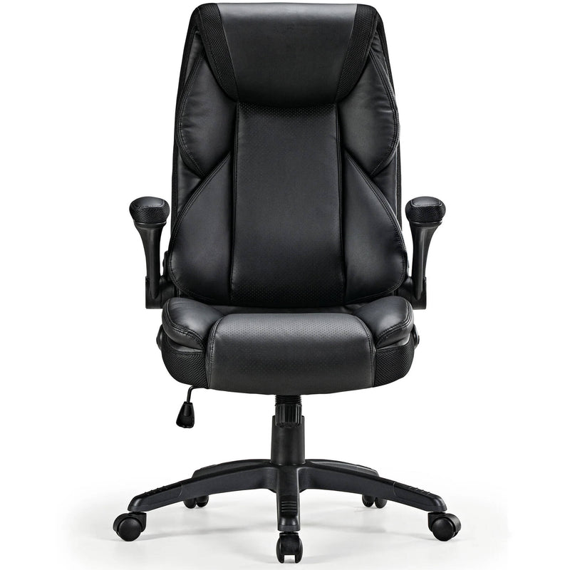 Eureka Galene Faux Leather Office Chair (Black)