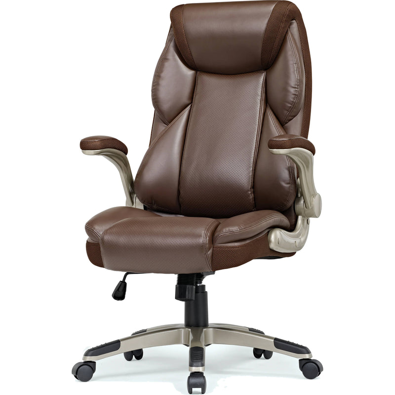 Eureka Galene Faux Leather Office Chair (Brown)