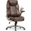 Eureka Galene Faux Leather Office Chair (Brown)