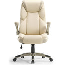 Eureka Galene Faux Leather Office Chair (Off-White)