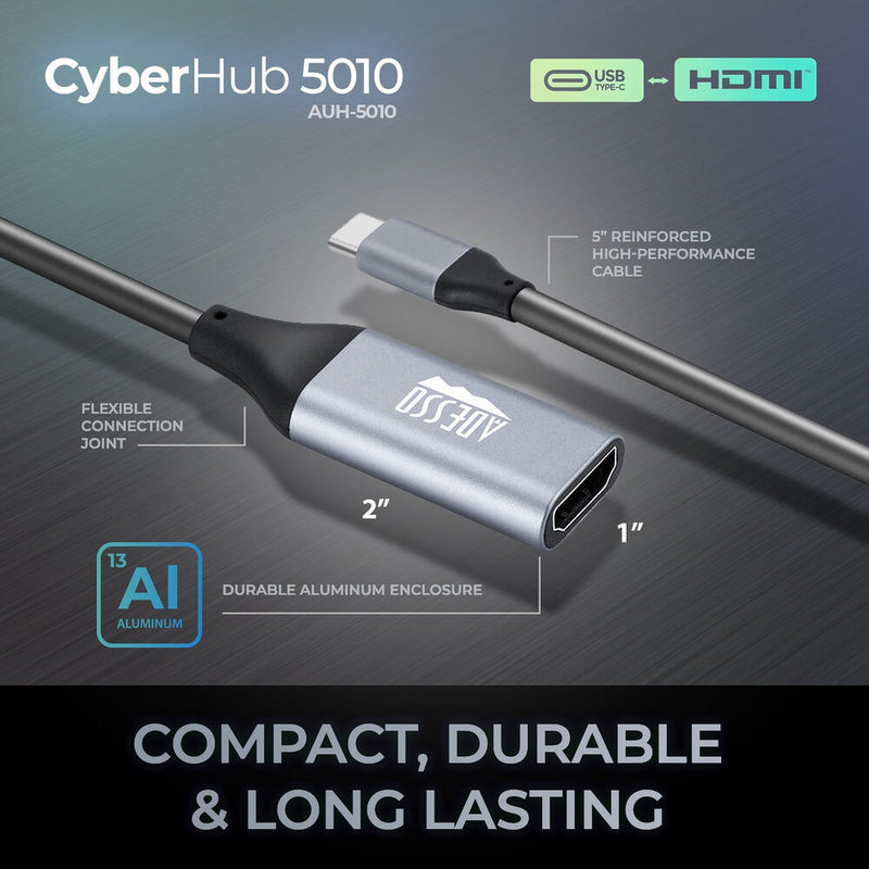 Adesso USB-C Male to HDMI 4K Female Adapter (5.9")