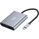 Adesso USB-C Male to Dual-HDMI 4K Female Adapter (5.9")