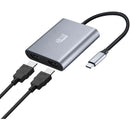 Adesso USB-C Male to Dual-HDMI 4K Female Adapter (5.9")