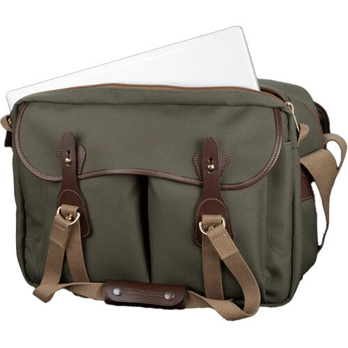 Billingham 445 MKII Camera/Laptop Bag (Khaki Canvas / Tan Leather Trim, 14L)