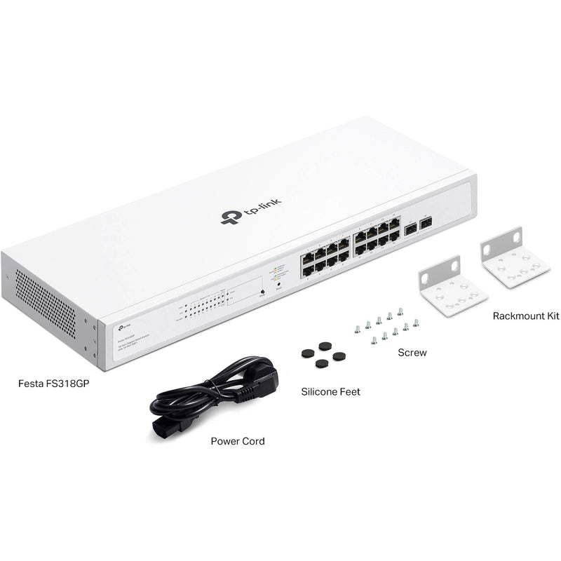 TP-Link Festa FS318GP 16-Port PoE+ Compliant Gigabit Managed Network Switch with SFP