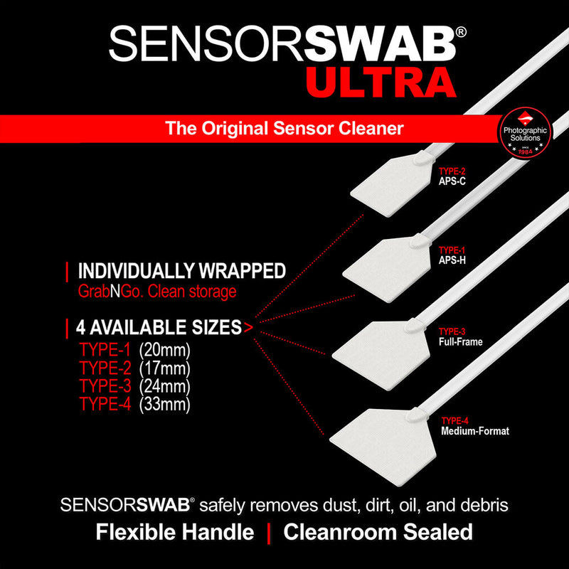 Photographic Solutions Sensor Cleaning Swab Kit (33mm Swab, Aeroclipse Solution)