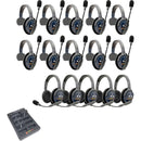 Eartec UltraLITE Pro16 Long-Range Dual-Channel Full-Duplex Wireless Intercom System with 10 Single-Ear Headsets (2.4 GHz)