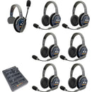 Eartec UltraLITE Pro16 Long-Range Dual-Channel Full-Duplex Wireless Intercom System with 1 Single-Ear & 6 Dual-Ear Headsets (2.4 GHz)