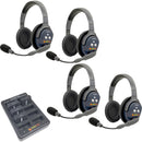 Eartec UltraLITE Pro16 Long-Range Dual-Channel Full-Duplex Wireless Intercom System with 4 Dual-Ear Headsets (2.4 GHz)