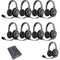 Eartec UltraLITE Pro16 Long-Range Dual-Channel Full-Duplex Wireless Intercom System with 9 Dual-Ear Headsets (2.4 GHz)