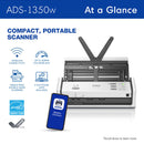 Brother ADS-1350W Wireless Portable Document Scanner