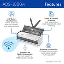 Brother ADS-1800W Wireless Compact Desktop Scanner with Color Touchscreen