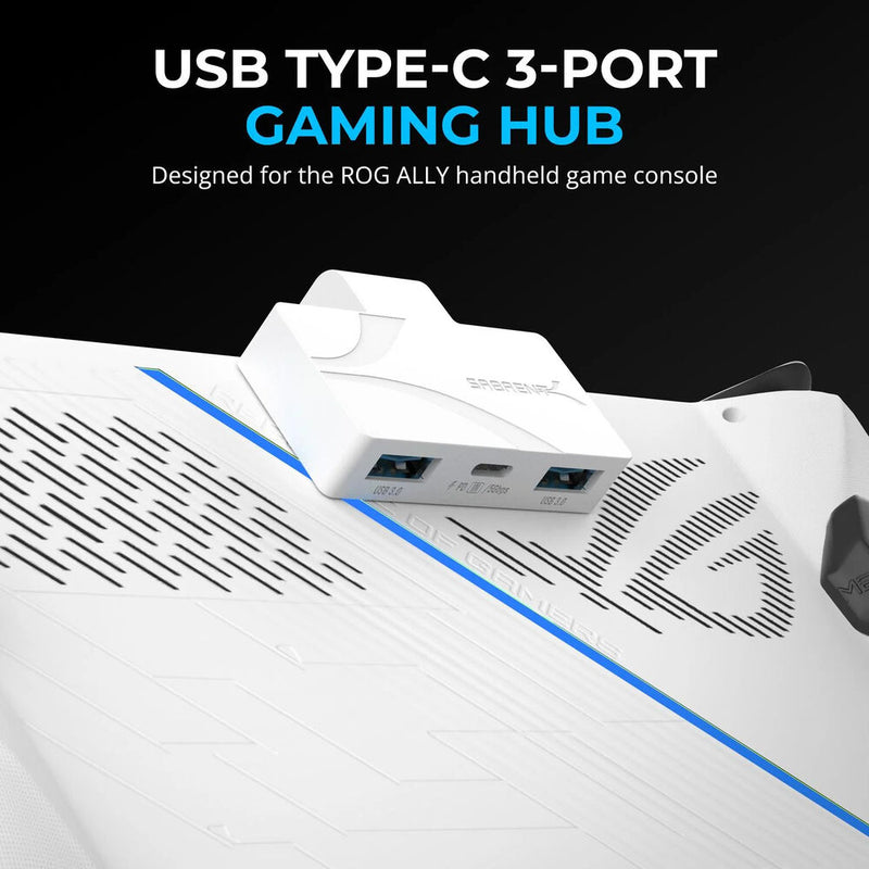 Sabrent USB-C 3-Port Gaming Hub (White)