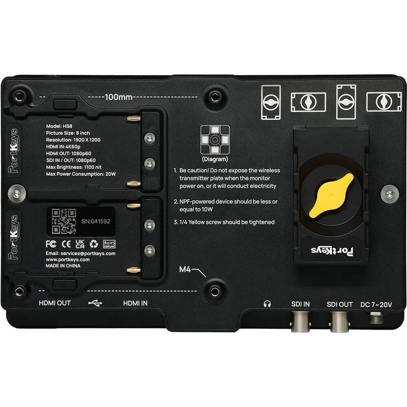 PORTKEYS HS8 8" 3G-SDI 4K HDMI/3G-SDI High-Bright Monitor with 3D LUT Support