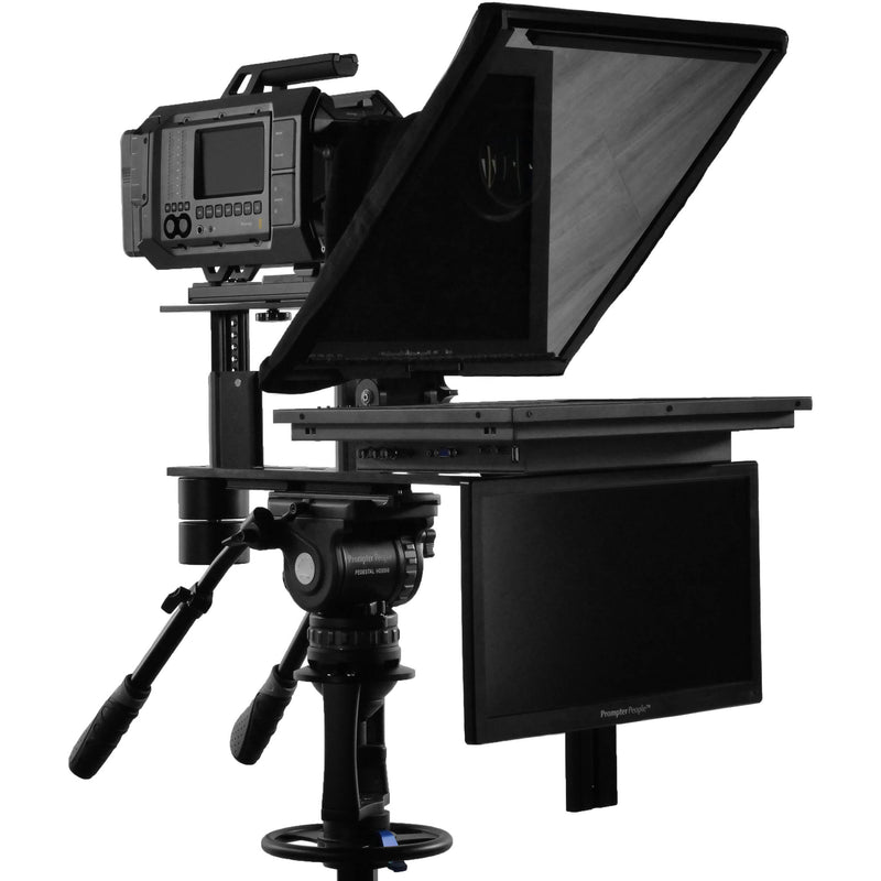 Prompter People Q-Gear Qpro  17" 1000 NIT HDMI 3G-SDI Teleprompter and 15.6" 3G-SDI HDMI RGB IPS Talent Monitor