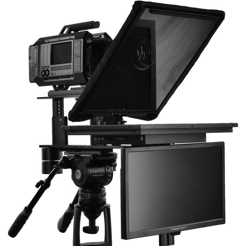 Prompter People Q-Gear Qpro  19" 1000 NIT HDMI 3G-SDI Teleprompter and 18.5" 3G-SDI HDMI RGB IPS Talent Monitor