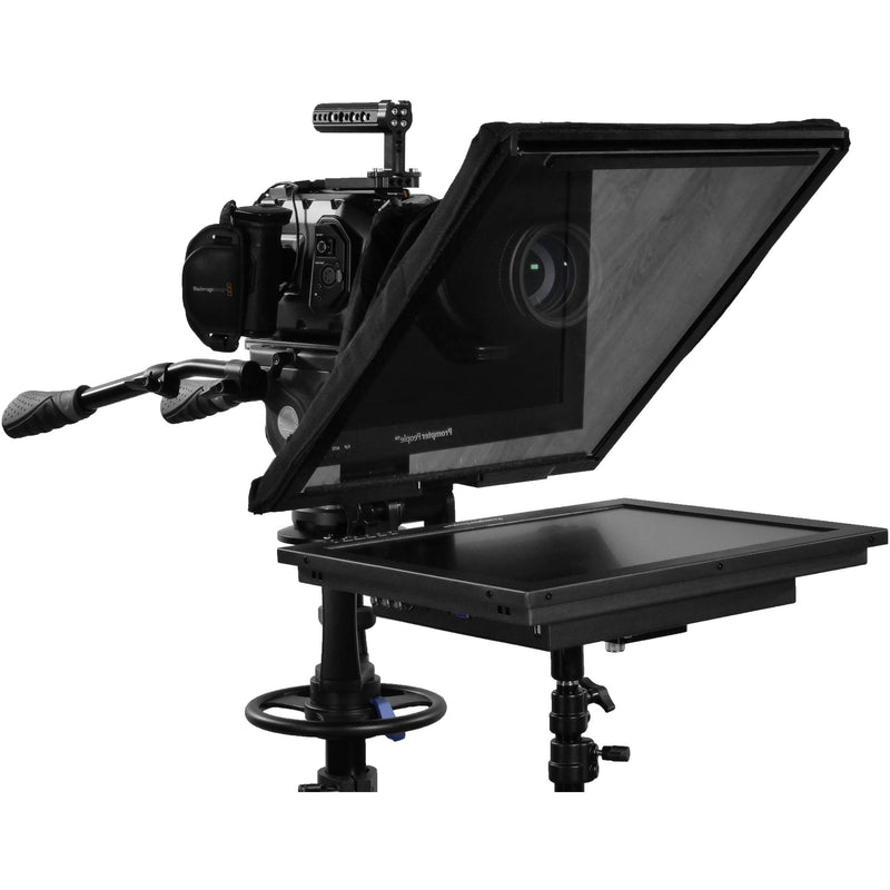 Prompter People Q-Gear Pro 17" Freestand Teleprompter with 17" 1000 NIT Regular Reversing 3G-SDI HDMI Monitor