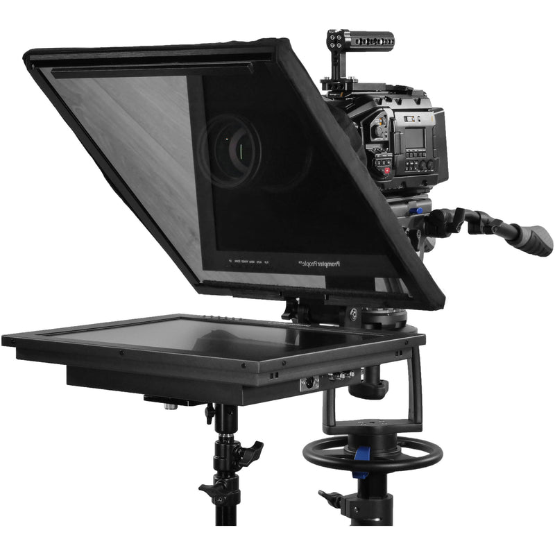 Prompter People Q-Gear Pro 17" Freestand Teleprompter with 17" 400 NIT Regular Reversing 3G-SDI HDMI Monitor