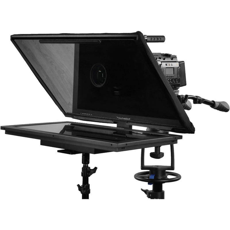 Prompter People Q-Gear Pro 24" Freestand Teleprompter with 19" 400 NIT Regular Reversing 3G-SDI HDMI Monitor