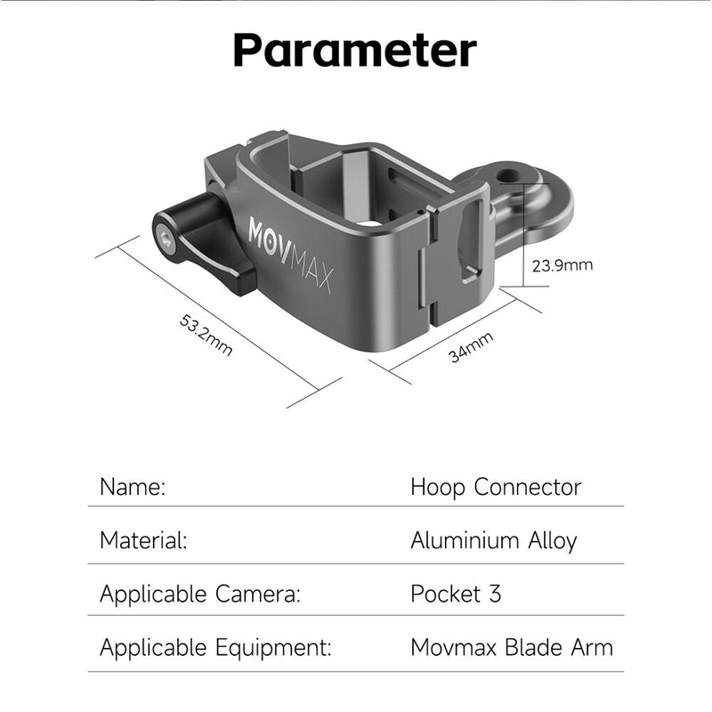 MOVMAX Blade Arm Hoop Connector for DJI Osmo Pocket 3