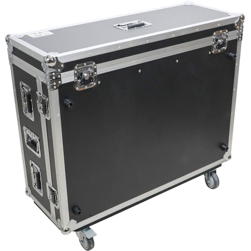 ProX ATA-Style Flight Case for Yamaha DM7 Extension Console with Doghouse and Wheels (Silver on Black)