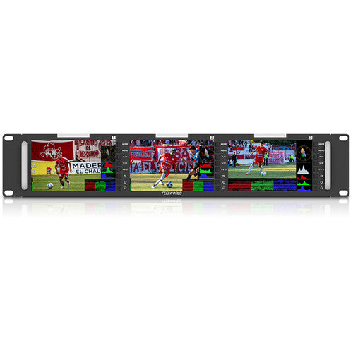 FeelWorld T51 PLUS-H Triple 5.5" 4K HDMI Rackmount Monitor