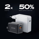 Statik 48W GaN Blitzcharge 2-Port USB Travel Charger