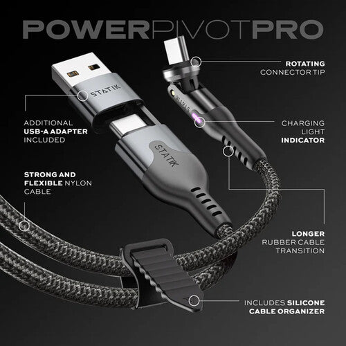 Statik PowerPivot Pro 100W USB-C to USB-C Charge Cable (10')