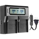 Vidpro Dual-Bay Charger with LCD for Olympus BLH-1