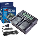 Vidpro Dual-Bay LCD AC/DC Battery Charger for Canon BP-970/950