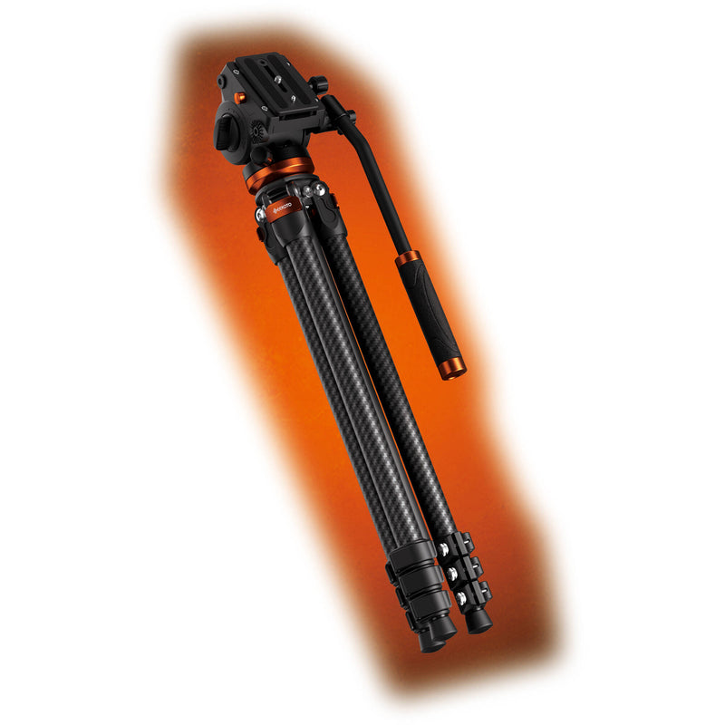 Geekoto MCTV 3K Professional DV Carbon Fiber Travel Tripod with Pro Max DV Head (21 to 64" Height)