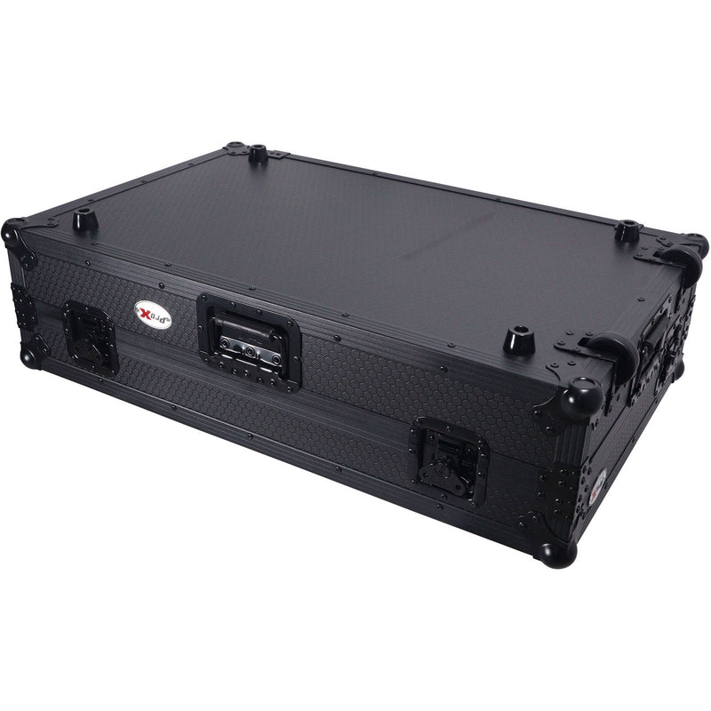 ProX ATA Flight-Style Road Case for RANE Four DJ Controller with Laptop Shelf with&nbsp;LED and Wheels (1 RU, Black)