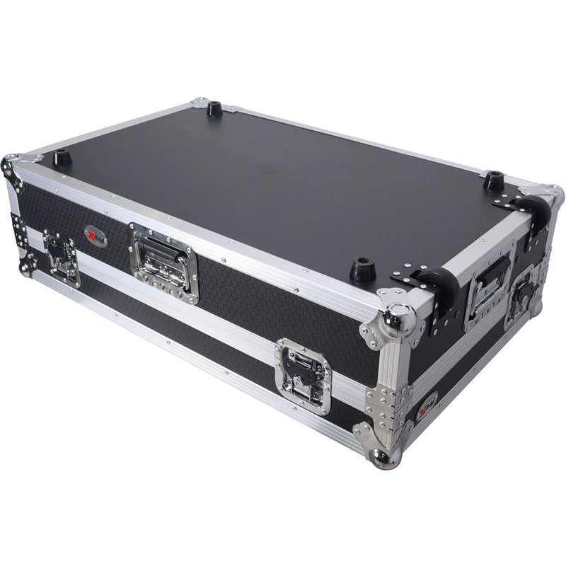 ProX ATA Flight-Style Road Case for RANE Four DJ Controller with Laptop Shelf with&nbsp;Wheels (1 RU, Aluminum)