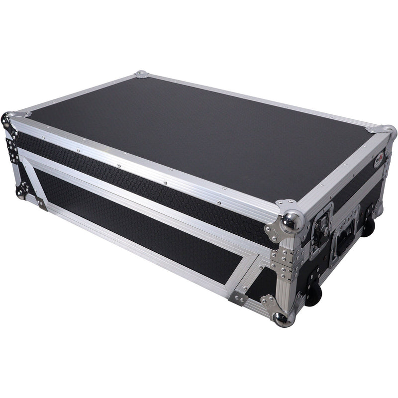 ProX ATA Flight-Style Road Case for RANE Four DJ Controller with Laptop Shelf with&nbsp;Wheels (1 RU, Aluminum)