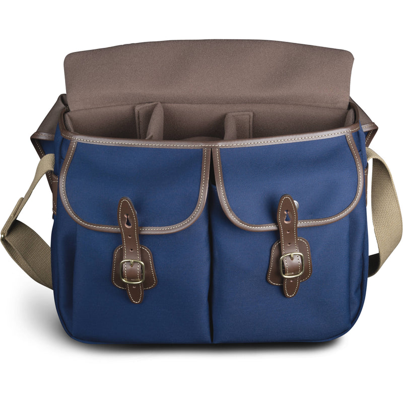 Billingham Hadley Shoulder Bag (Navy Canvas / Chocolate Leather Trim)