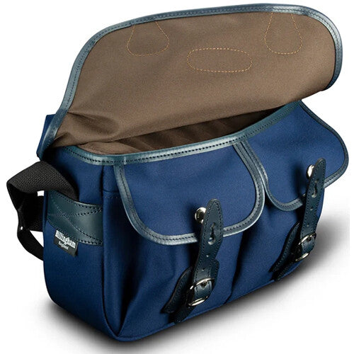 Billingham Hadley Small Camera Bag (Navy Canvas and Chocolate Leather Trim)