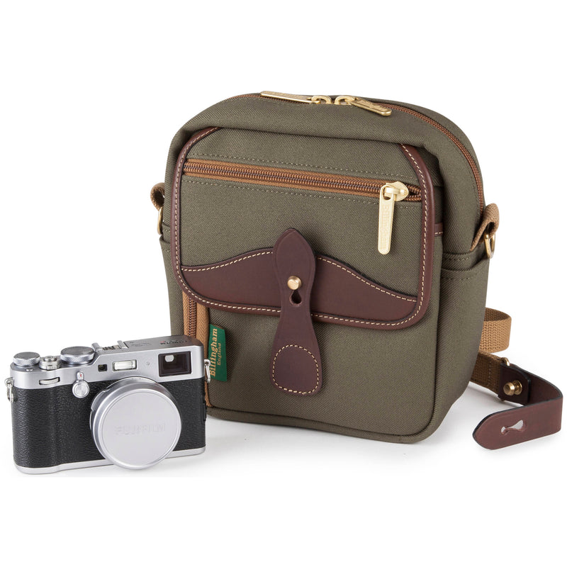 Billingham Pola Stowaway Camera Bag (Sage FibreNyte / Chocolate Leather Trim, 2.3)