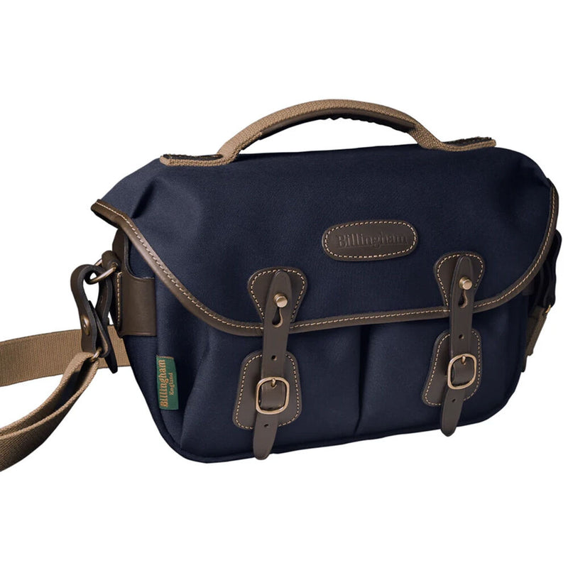 Billingham Hadley Shoulder Bag Small (Navy with Chocolate Leather Trim)