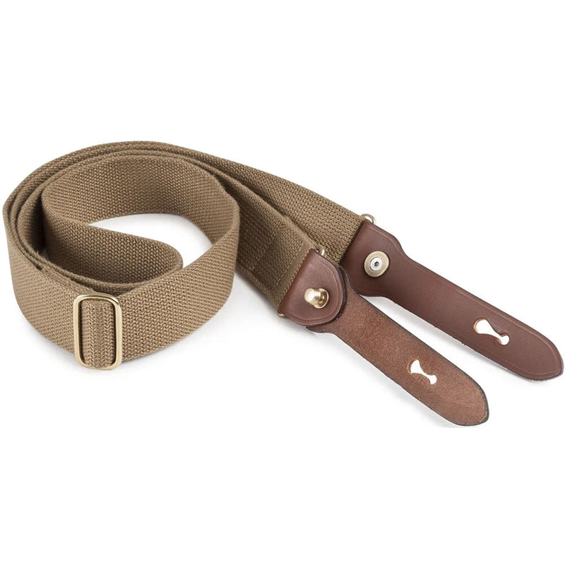 Billingham Sling Strap (Khaki Webbing / Tan Leather Attachments)